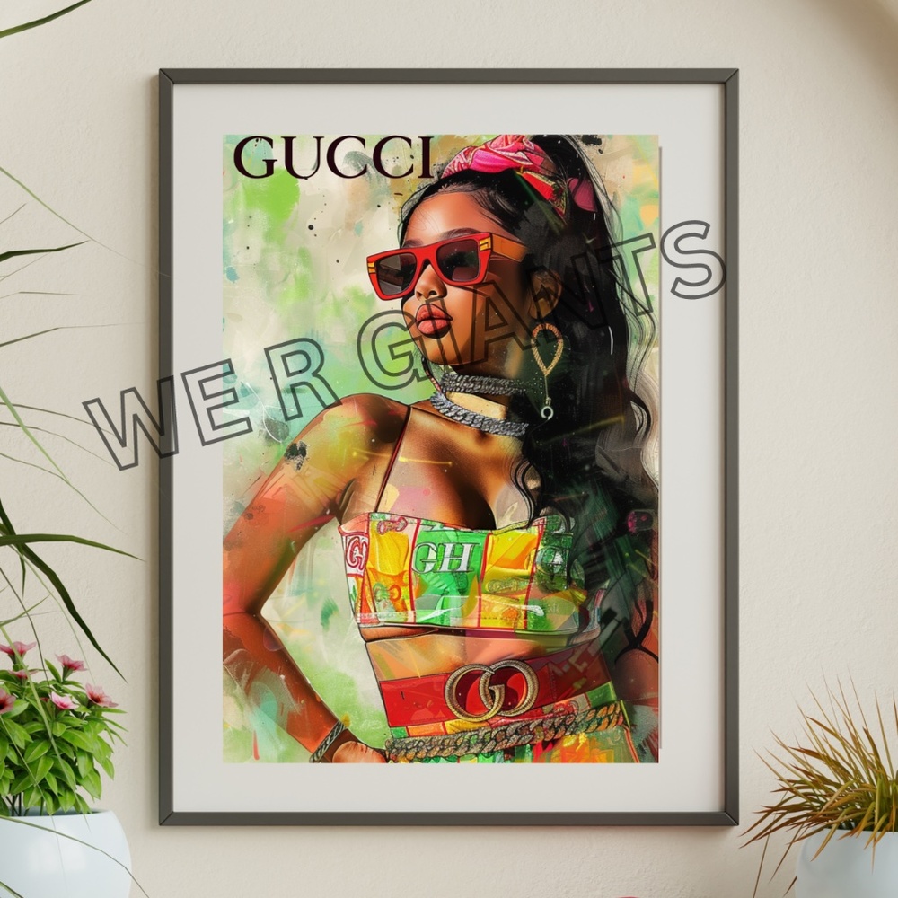 Gucci Pop Art Print 11x17 Wall Decor Urban Wall Art Hip Trendy Art By Denardai